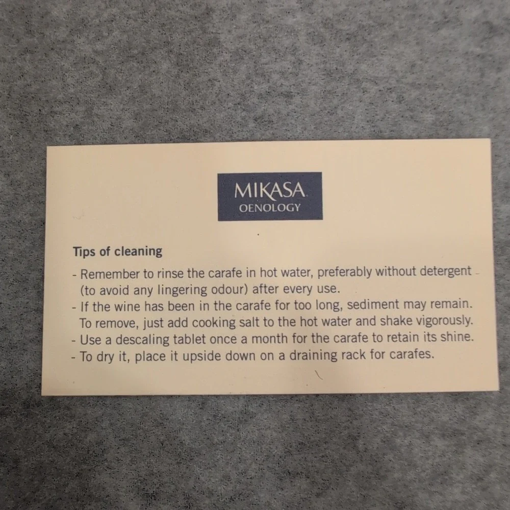 Mikasa Oenology Specific Carafe Set of 2 Wine Decanter Glass D2197 New In Box - Picture 6 of 10